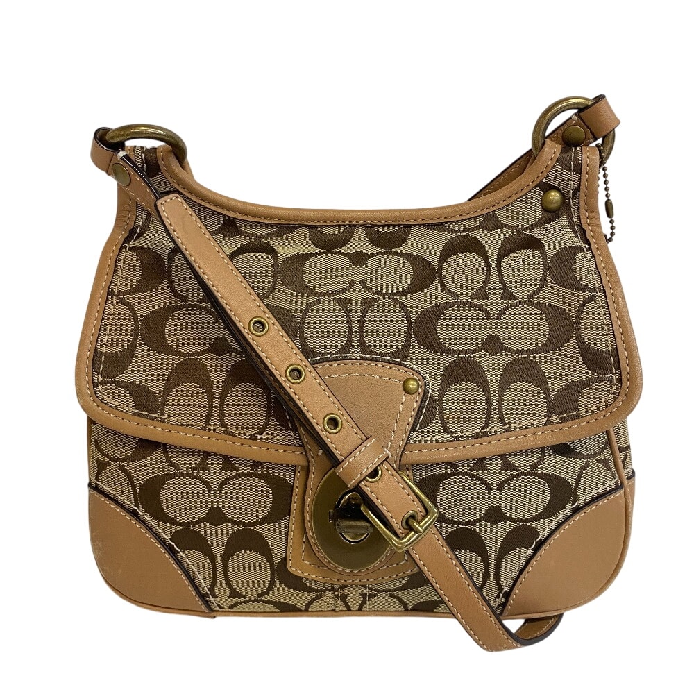 コーチ COACH ショルダーバッグ シグネチャー ターンロック 10567 ブラウン