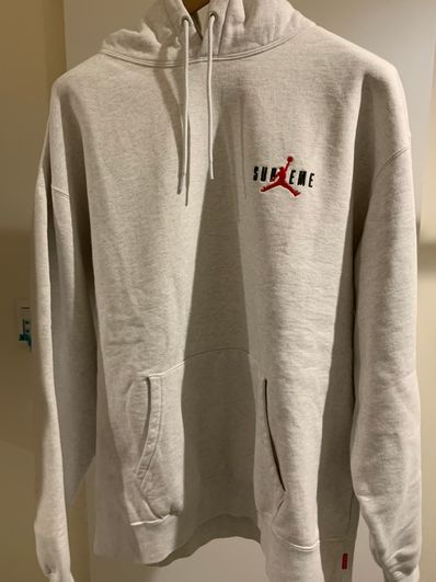 Supreme x Jordan Hooded Sweatshirt "Ash Grey" HF0836-051