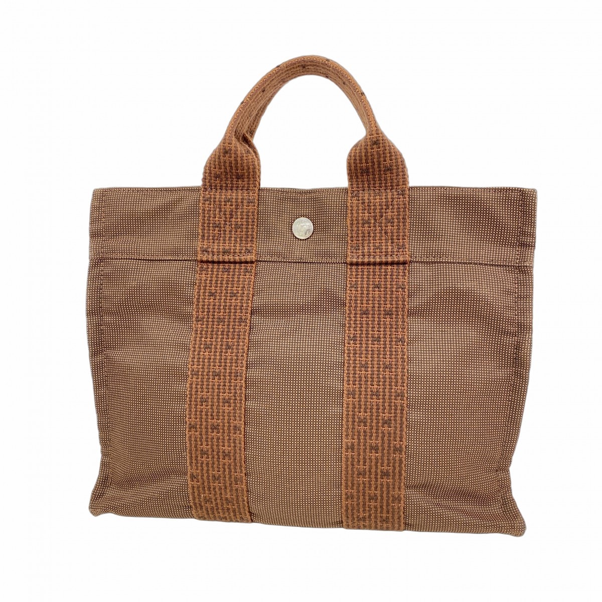 【6eb0843-k】エルメス ハンドバッグ エールラインPM キャンバス ブラウン シルバー金具【中古】メンズ レディース ユニセックス