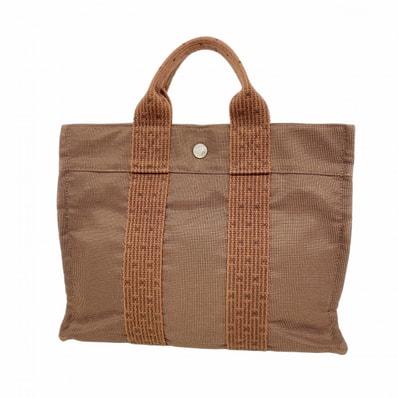 【6eb0843-k】エルメス ハンドバッグ エールラインPM キャンバス ブラウン シルバー金具【中古】メンズ レディース ユニセックス