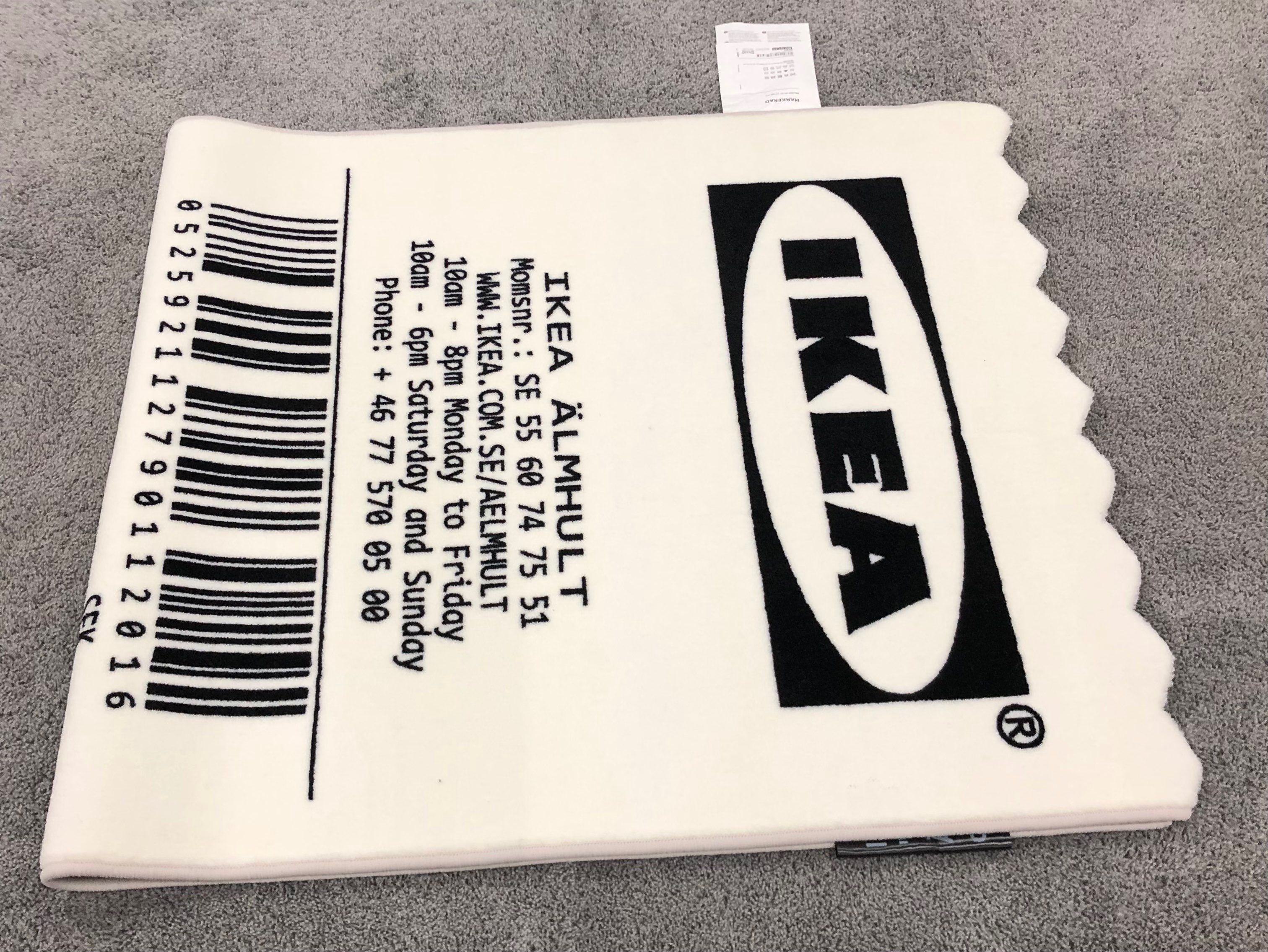 OFF-WHITE / IKEA MARKERAD "RECEIPT" Rug "White"