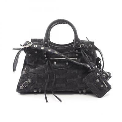 バレンシアガ BALENCIAGA NEO CAGOLE CITY ハンドバッグ バッグ デニム レディース グレー系 【中古】