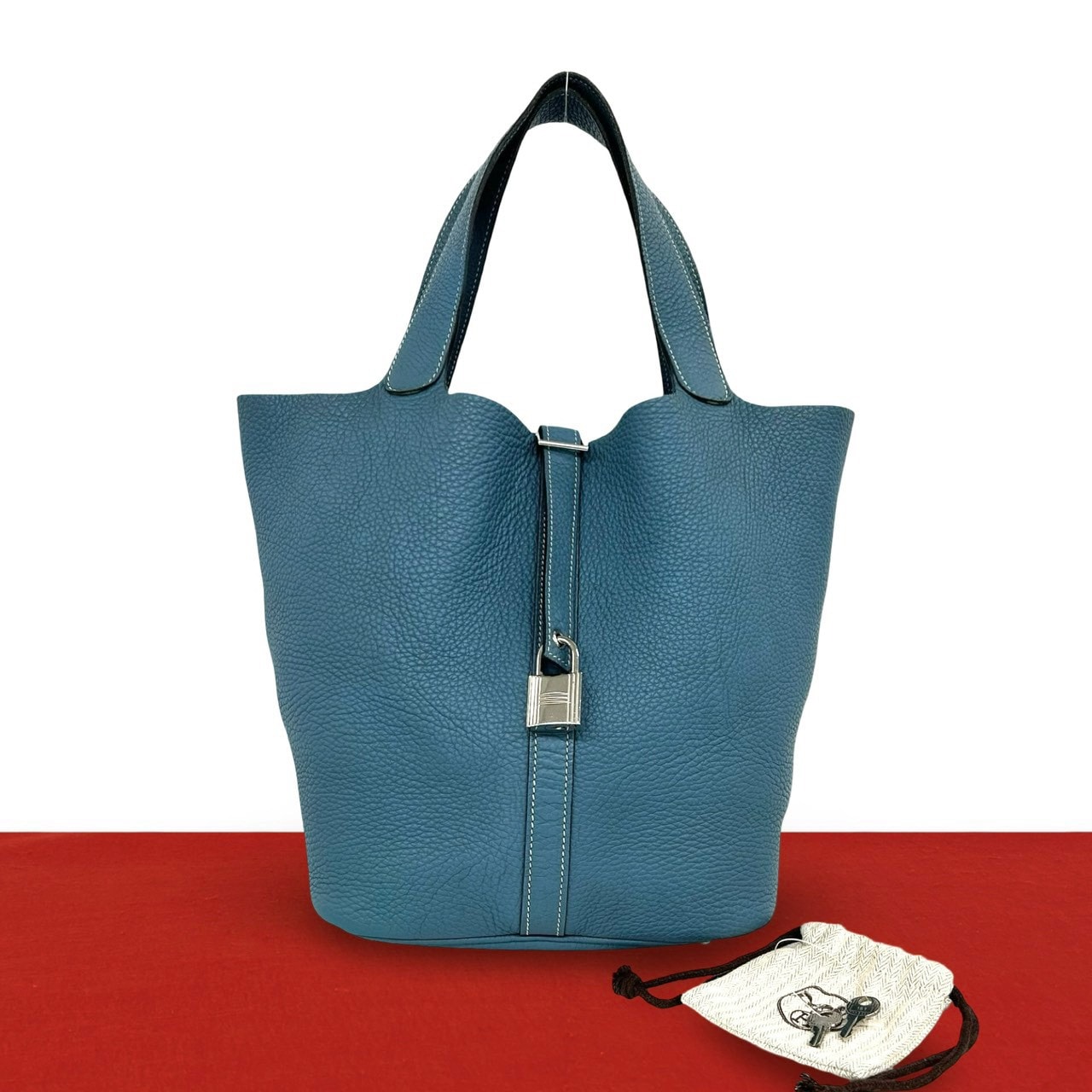 HERMES エルメス ピコタンロック GM トリヨンクレマンス ハンドバッグ ブルージーン ブルー
 18234