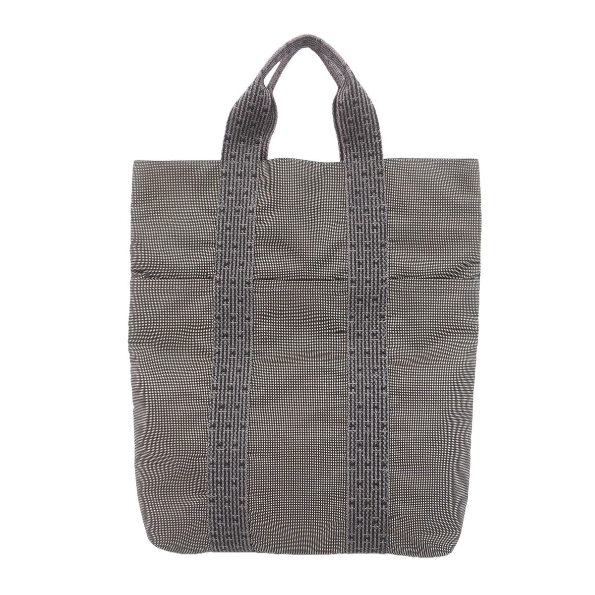 ★SALE【6hc2877】エルメス トートバッグ エールラインカバス ナイロン グレー シルバー金具【中古】メンズ レディース ユニセックス
