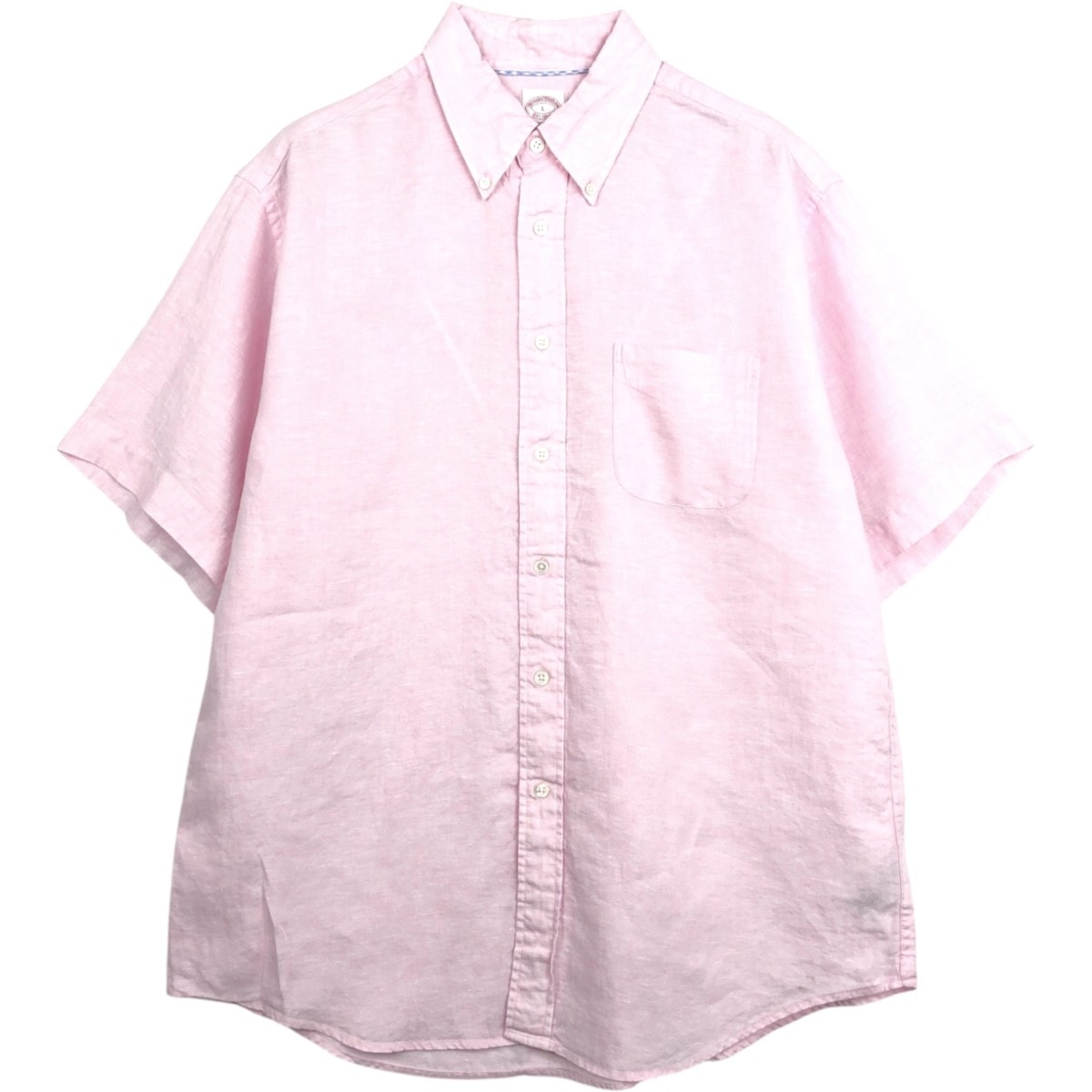 古着 ブルックスブラザーズ Brooks Brothers Est.1818 MADISON 半袖 リネン ボタンダウンシャツ メンズL相当/eaa668144