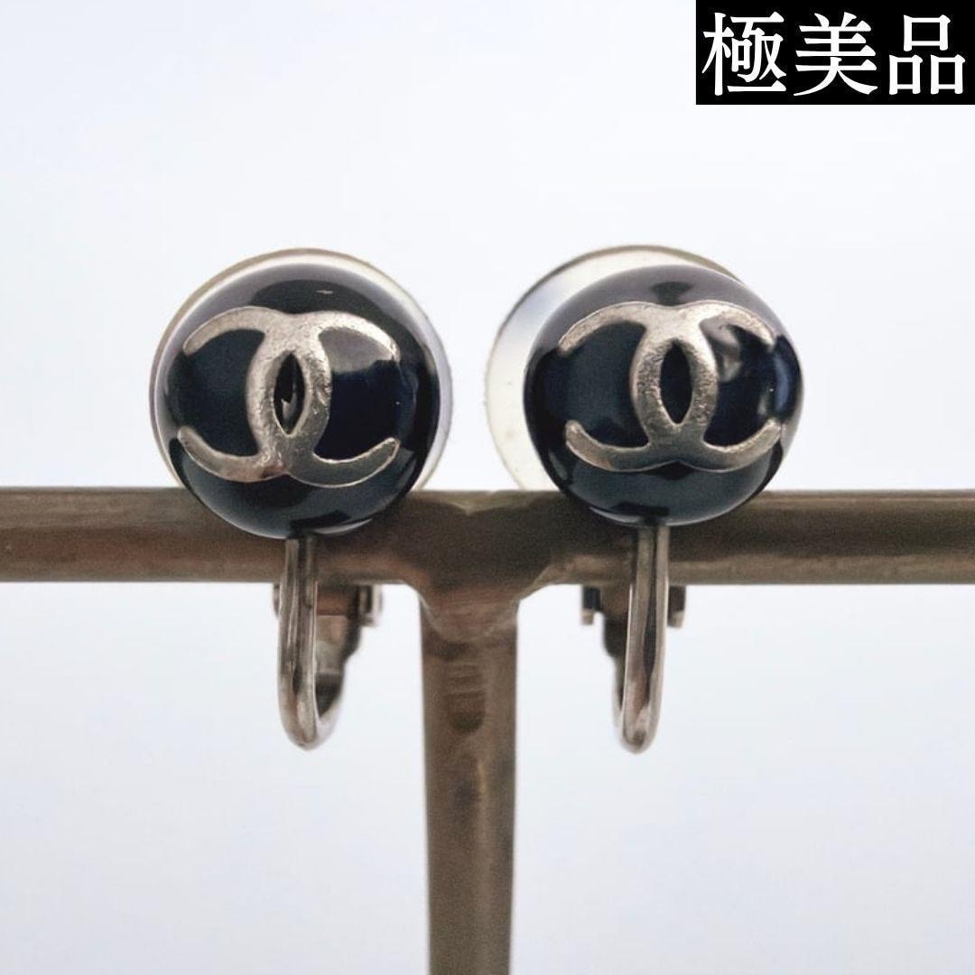【極美品】シャネル CHANEL ココマーク イヤリング ブラック 03C 箱付