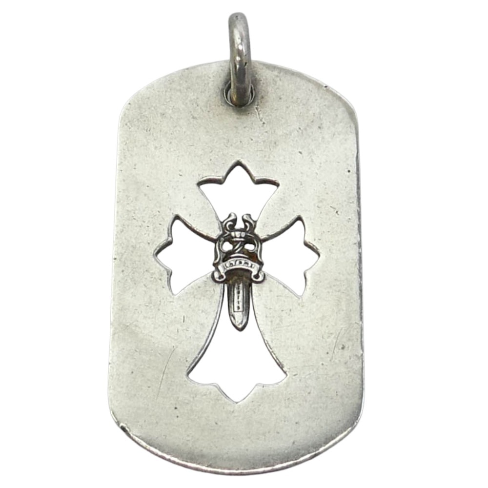 Chrome Hearts Dog Tag L Cross Dagger "Silver"