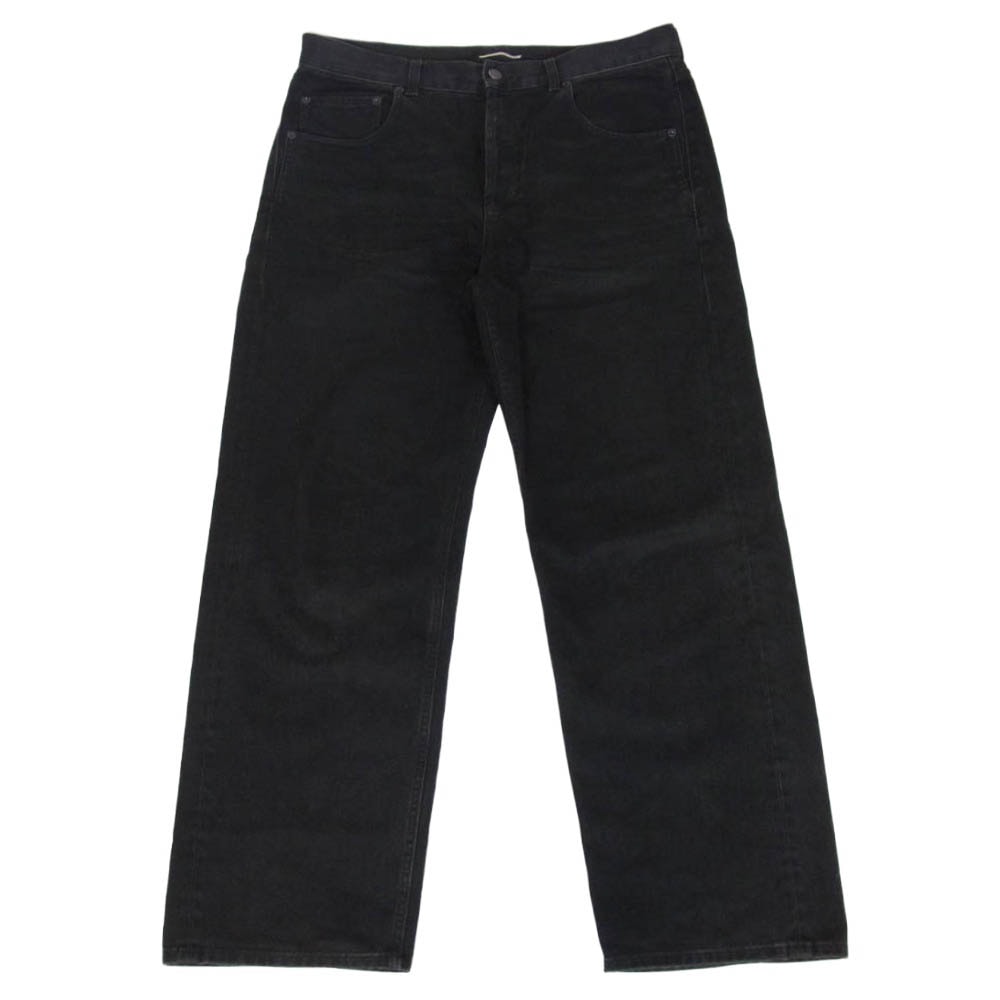 SAINT LAURENT サンローラン 786722Y15HA ルーズフィット ワイド ストレート ボタンフライ デニムパンツ ジーンズ ブラック系 31【中古】
