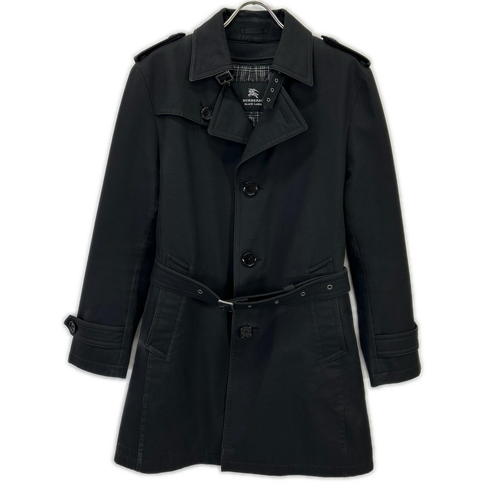 バーバリーブラックレーベル ブラック BMA14-313-09 ショート丈トレンチコート L