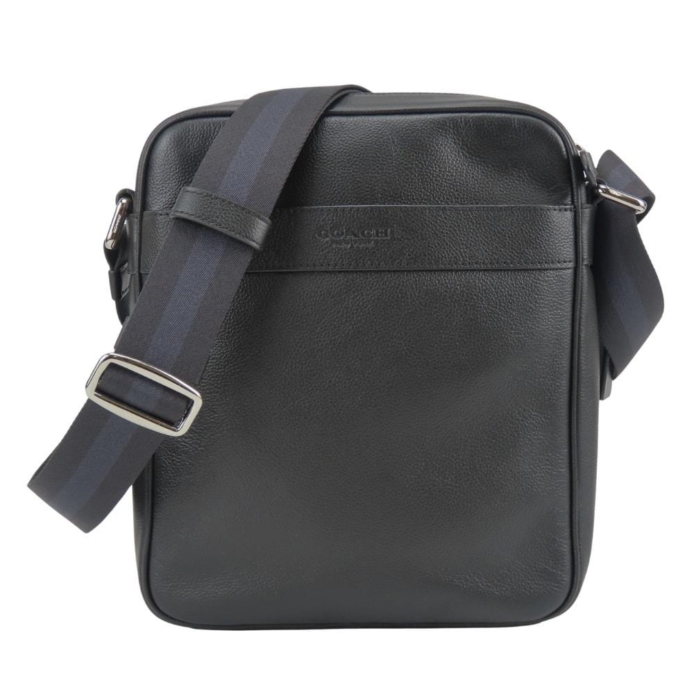 【中古】 コーチ ショルダーバッグ F54782 レザー ブラック 斜め掛け シンプル カジュアル 普段使い メンズ 男性 COACH