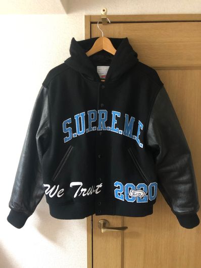 King hooded varsity jacket supreme hot sale