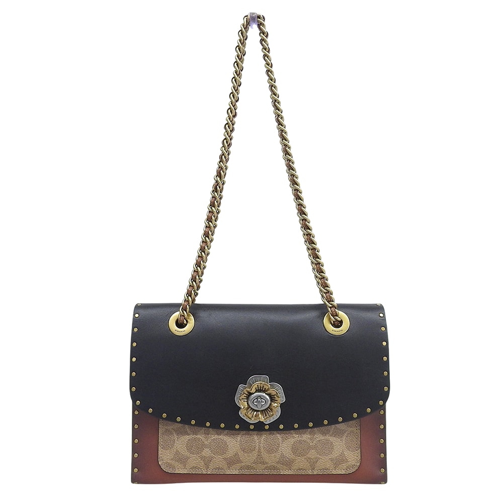 コーチ チェーン ショルダーバッグ レディース ブラウン ブラック マルチカラー 29416