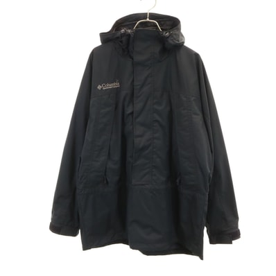 Columbia コロンビア PM3190 ハーフジップ ナイロンジャケット M ブラック アウトドア 裏メッシュ プルオーバー