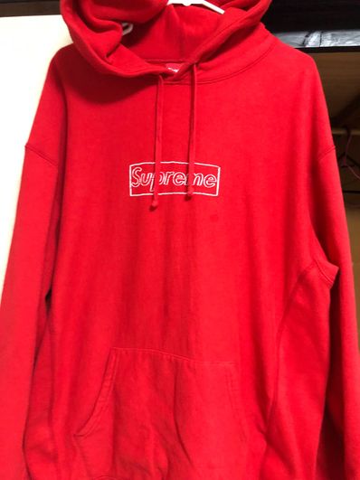 Supreme KAWS Chalk Logo Hooded Sweatshirt "Red"(2021)