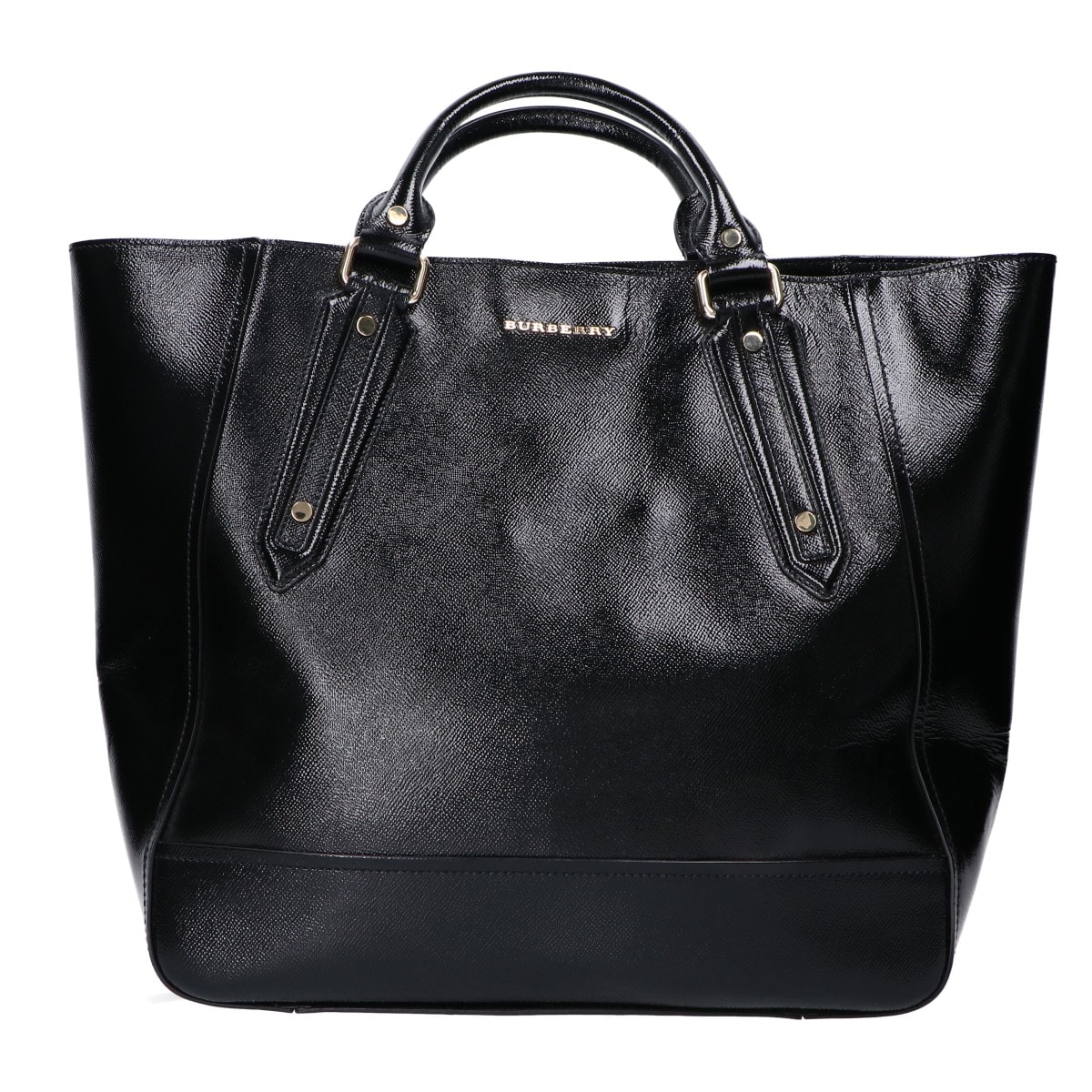 バーバリー ブラック パテントレザー ゴールド金具 ラージ
