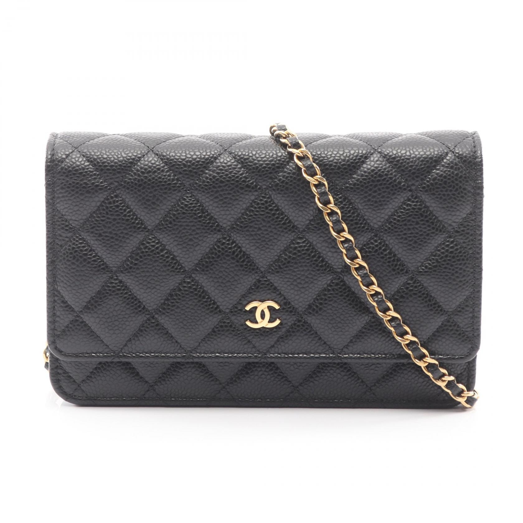 CHANEL CHANEL 마트라세 숄더백 백 가죽 그레인드 카프 레더 여성 블랙 [중고]