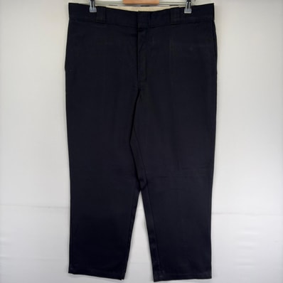 古着 ディッキーズ Dickies パンツ 874 ストレート センタープレス ジッパーフライ ワーク チノパン W38 L30 ブラック系 メンズ