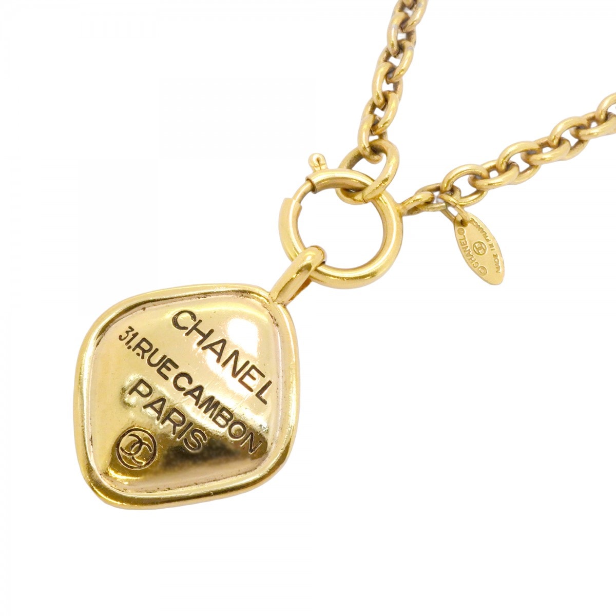【6jdb0233-k】シャネル ネックレス ヴィンテージ ココマーク シャネルロゴ/カンボン 菱形 GPメッキ ゴールド【中古】レディース