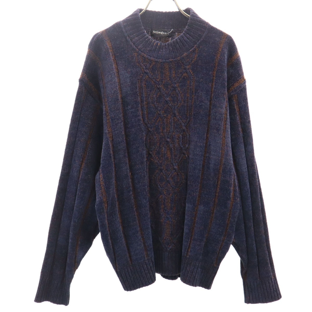 YVES SAINT LAURENT イヴサンローラン 90s オールド 長袖 セーター L ネイビー ニット