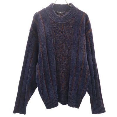 YVES SAINT LAURENT イヴサンローラン 90s オールド 長袖 セーター L ネイビー ニット