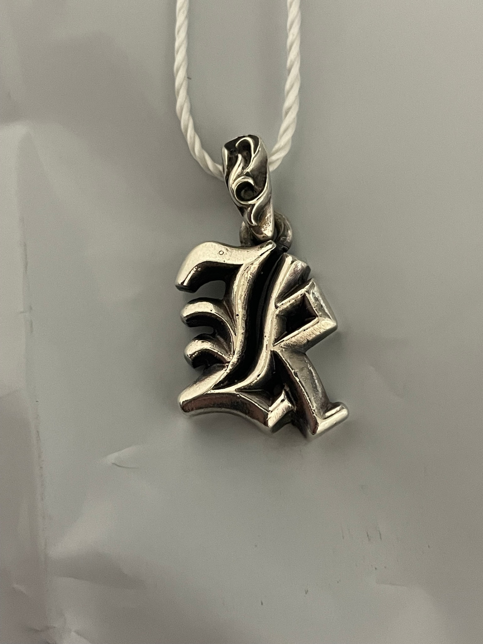 Chrome Hearts Alphabet Stack Charm K Initial Charm "Silver"