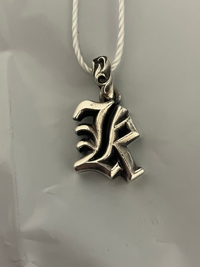 Chrome Hearts Alphabet Stack Charm K Initial Charm "Silver"