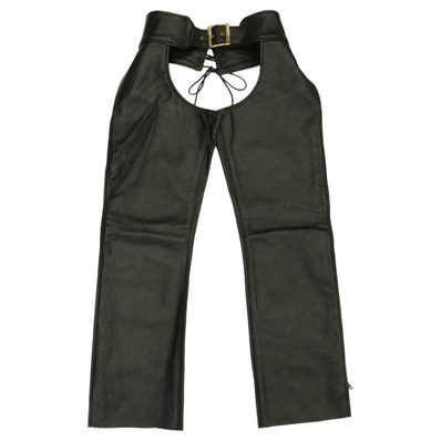 VANSON バンソン バイクウェア レザー チャップス パンツ ブラック系 24【中古】