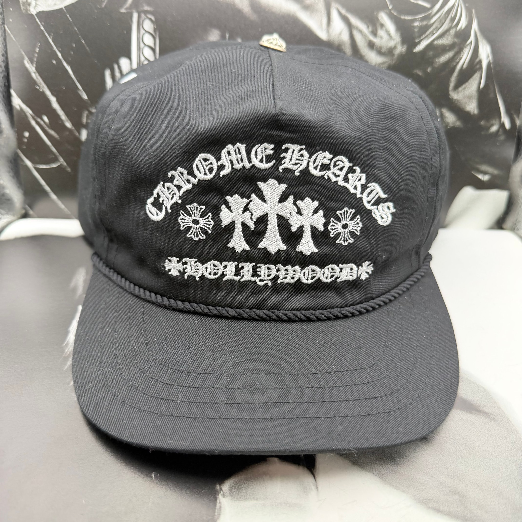 Chrome Hearts Gas Station King Taco 3 Cemetery Cross Trucker Cap "Black"