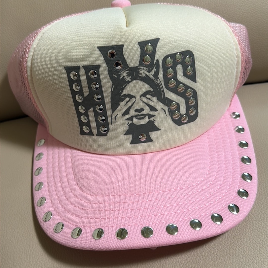 HYSTERIC GLAMOUR See No Evil Studded Mesh Cap "Pink"