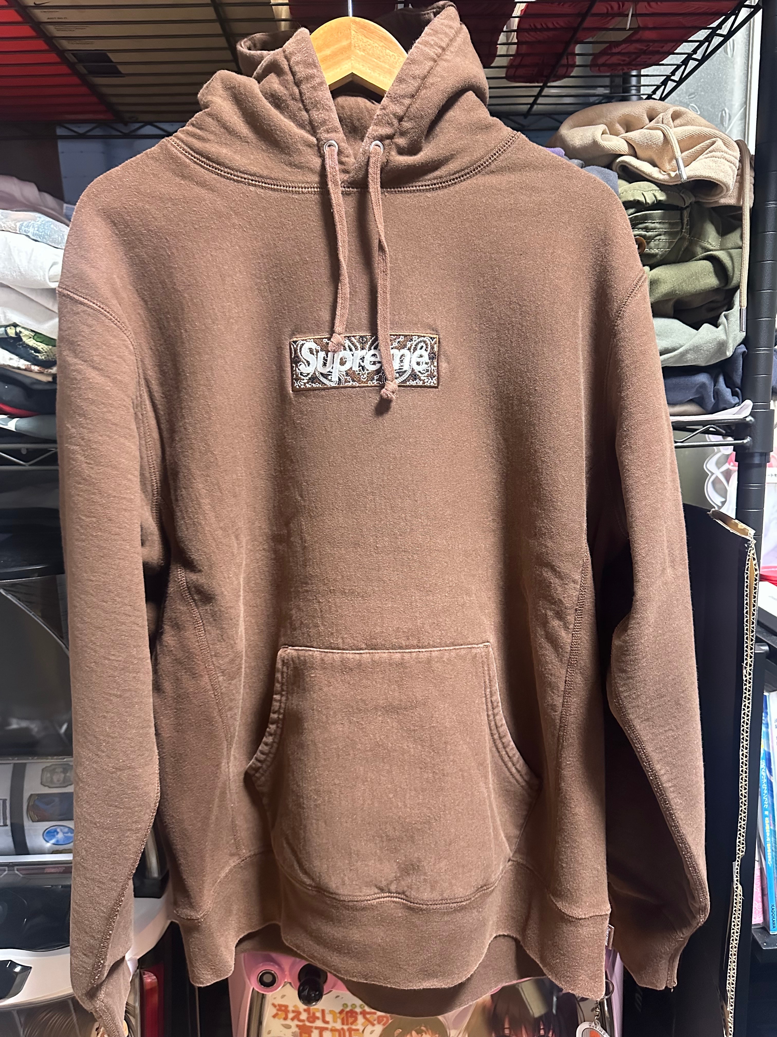 Supreme Bandana Box Logo Hooded Sweatshirt "Brown"