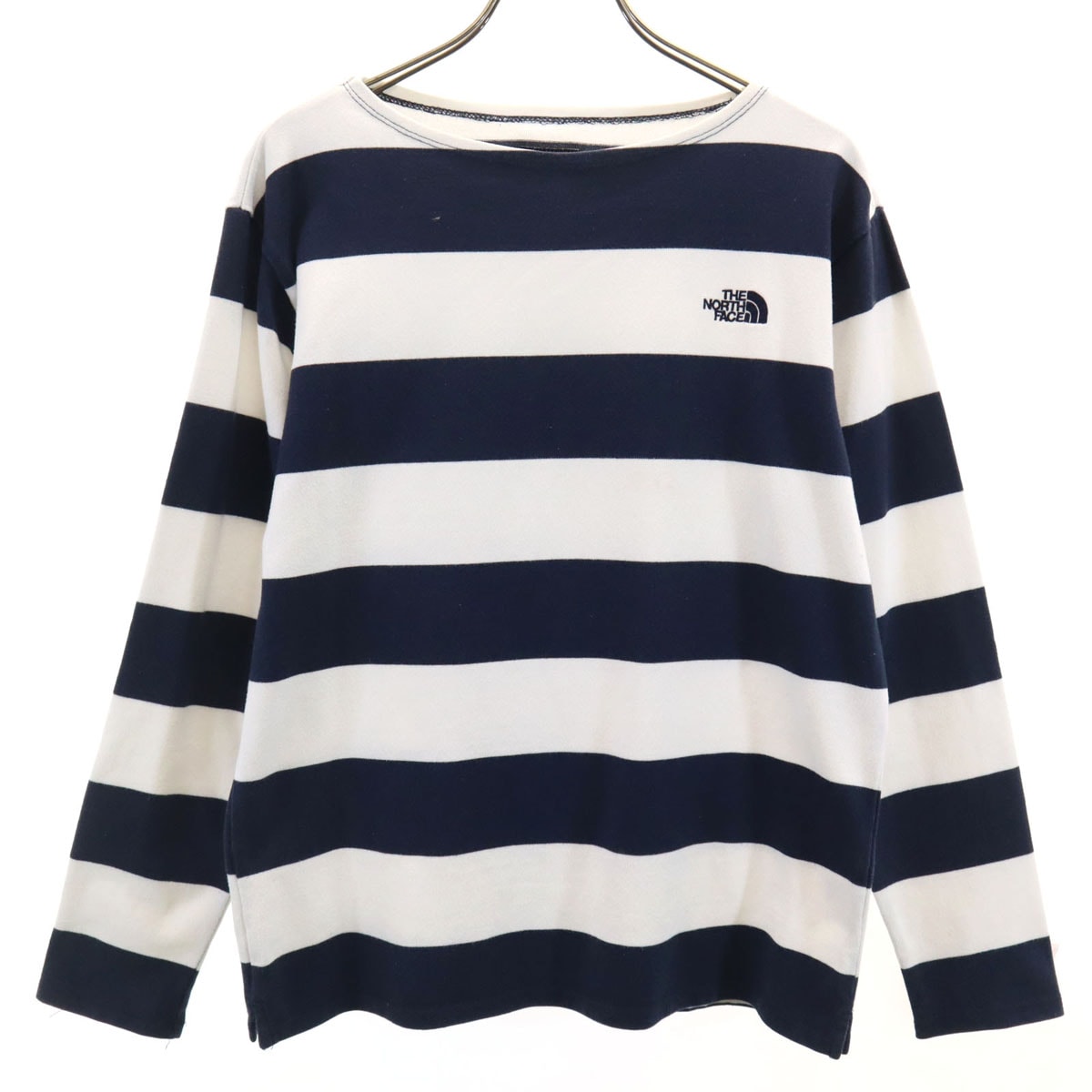 THE NORTH FACE ノースフェイス ボーダー柄 長袖 Tシャツ M ネイビー系 NT61407 ロンT アウトドア