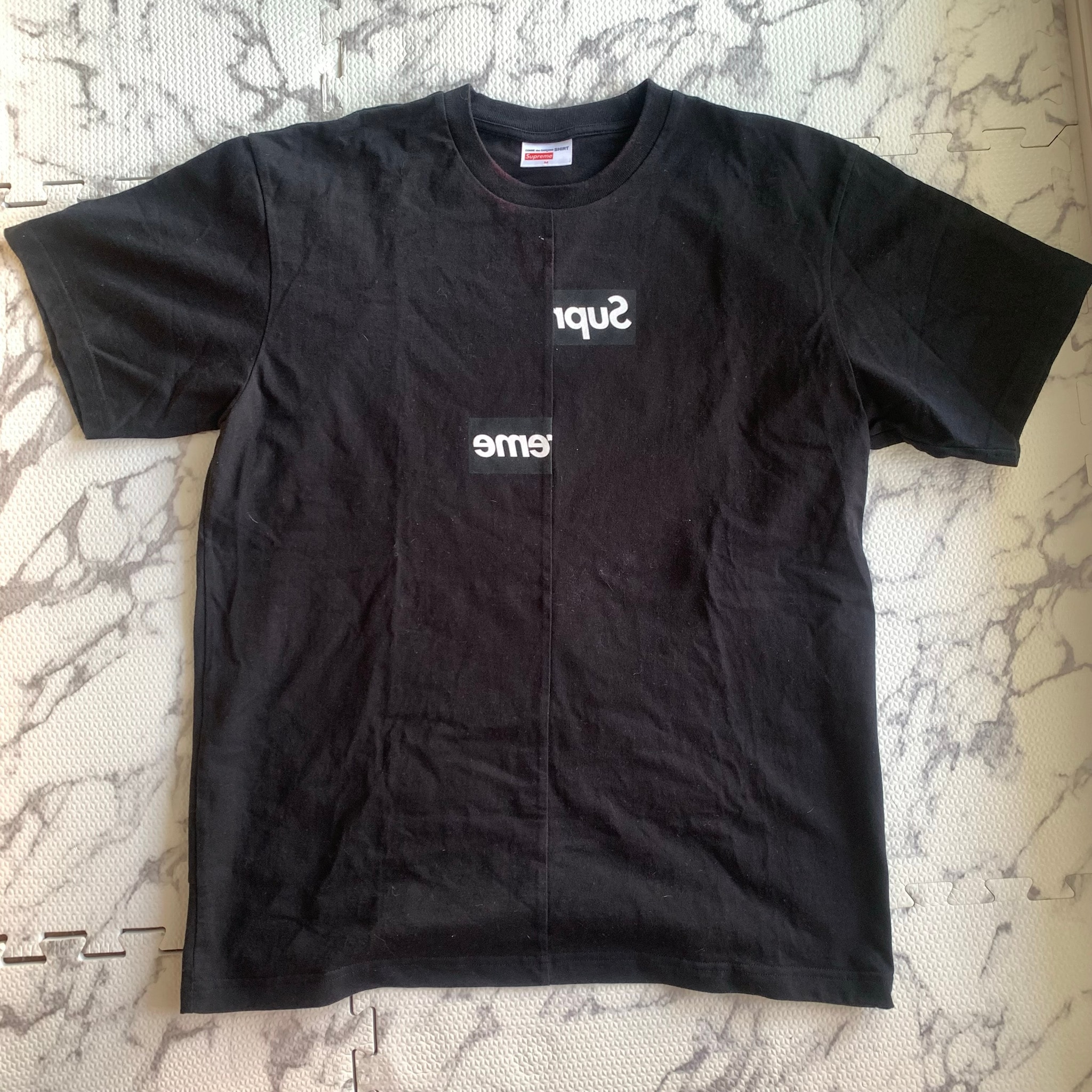 Supreme x COMME des GARCONS SHIRT Split Box Logo Tee "Black"