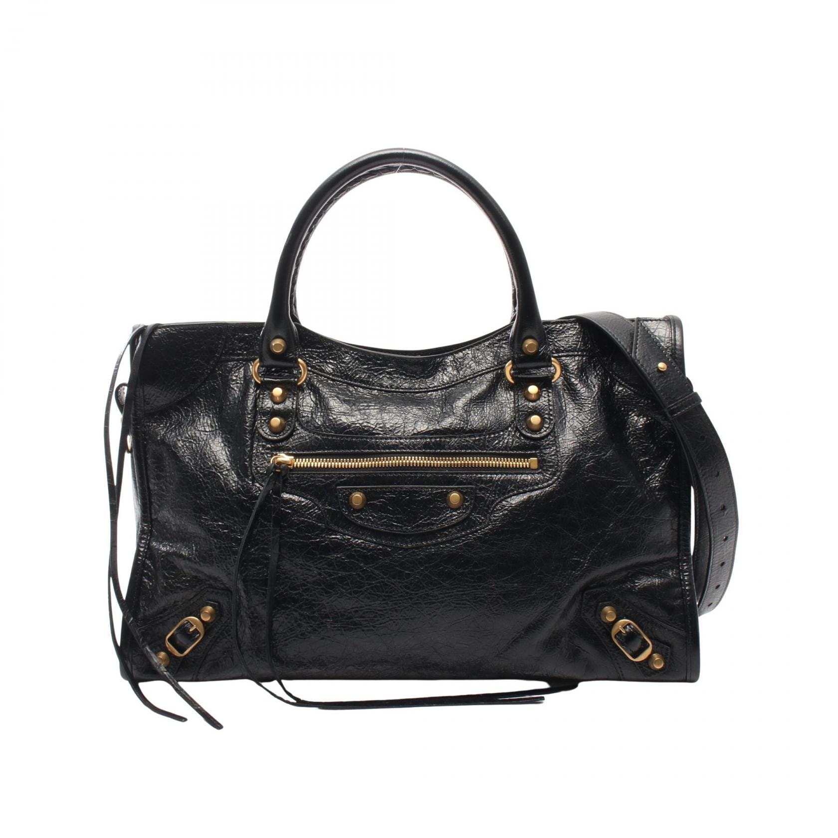 バレンシアガ BALENCIAGA シティ ミディアム 2WAY ハンドバッグ バッグ レザー レディース ブラック系 823058210F61000 【新品】