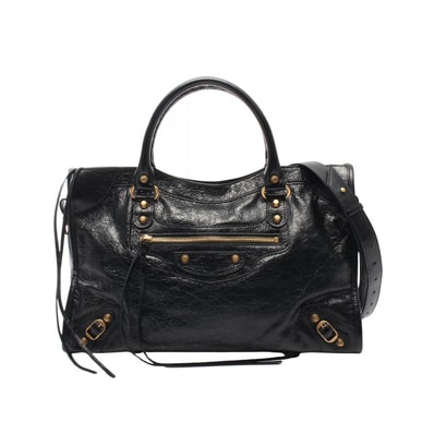 バレンシアガ BALENCIAGA シティ ミディアム 2WAY ハンドバッグ バッグ レザー レディース ブラック系 823058210F61000 【新品】