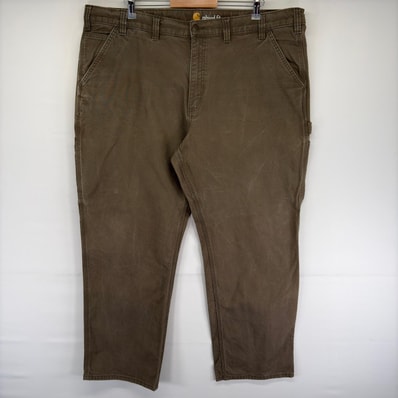 古着 カーハート Carhartt ダック パンツ ペインター ワンポイント ジップ ハンマーループ スパナポケット w44 L32 カーキ系 メンズ