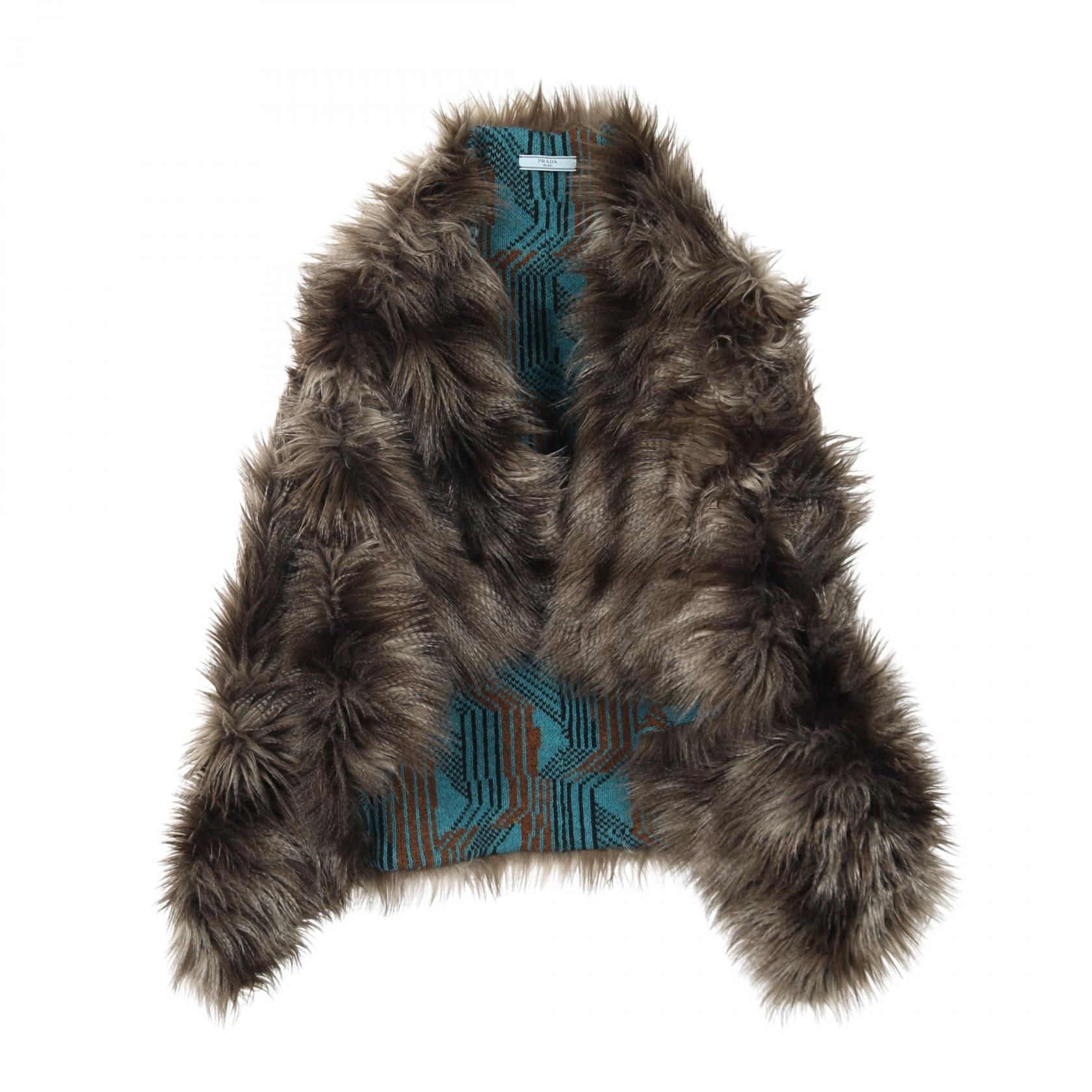 プラダ PRADA 衣料品 アウター ウール モダクリル レディース グレー系 【中古】