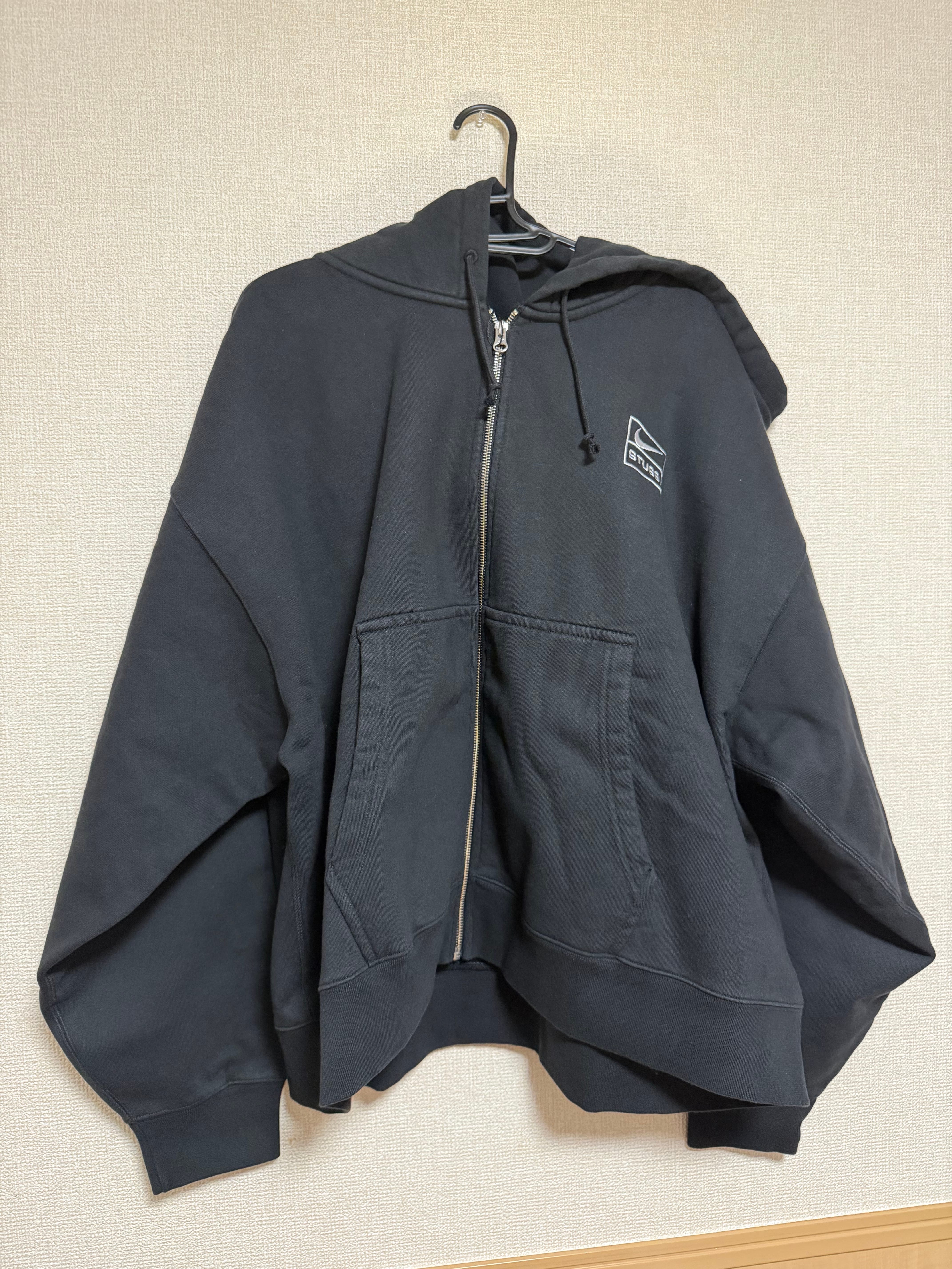 Stussy x Nike Stone Washed Fleece Zip Hoodie "Black" (US Size) FJ9175-010