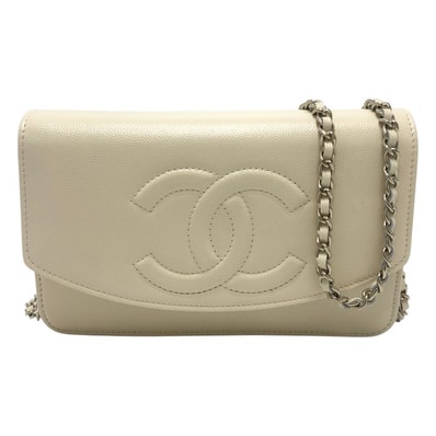 シャネル CHANEL ココマーク AP4653 メティエダール コレクション カバン チェーンウォレット 斜め掛け ショルダーバッグ キャビアスキン クリームホワイト ホワイト 未使用
