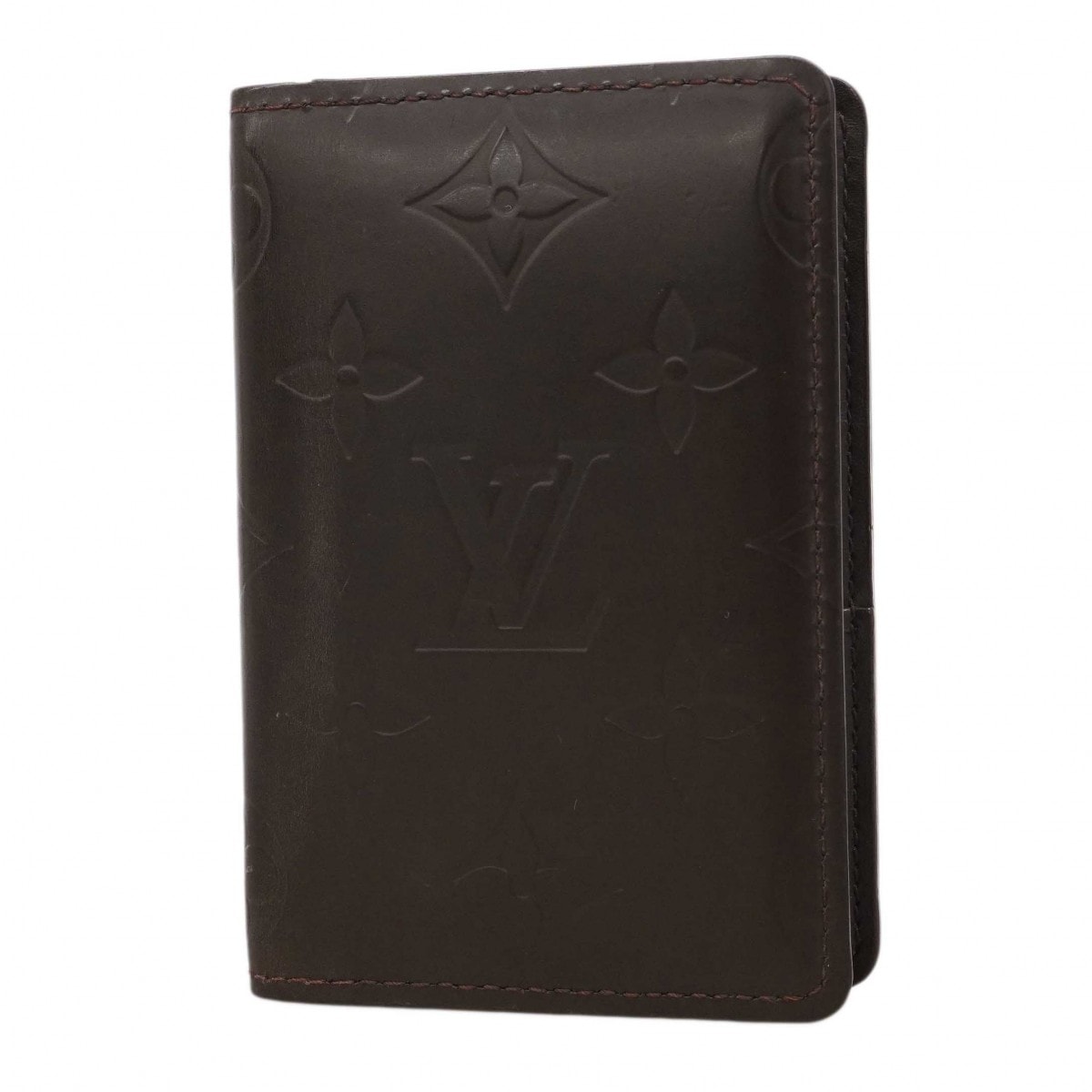 ★SALE【6dc2952】ルイヴィトン カードケース モノグラム・グラセレザー オーガナイザードゥポッシュ M66511 ダークブラウン【中古】メンズ レディース ユニセックス