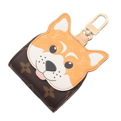 ルイ・ヴィトン LOUIS VUITTON ドッグ バッグ ホルダー シバ LV vers チャーム アクセサリー レザー PVC モノグラム オレンジ レディース ブラウン系 / オレンジ系 / ホワイト系 GI1437 【中古】