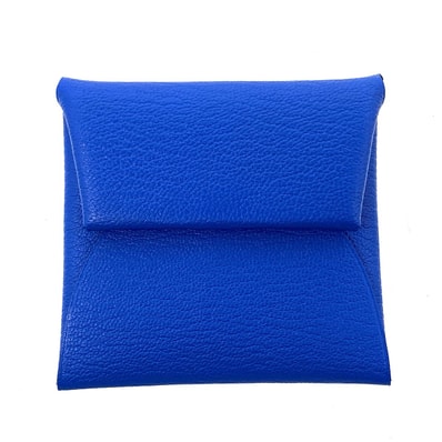 HERMES エルメス バスティア コインケース シェーブル ブルー B(2023)刻印 レディース【中古】