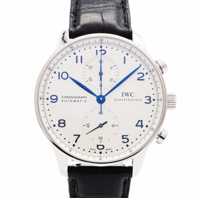 【6whe0351】IWC アイダブリューシー シャフハウゼン ポルトギーゼ クロノグラフ IW371446 シルバー文字盤【中古】腕時計 メンズ