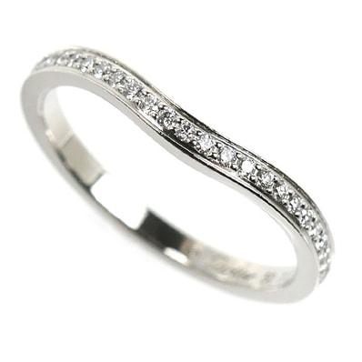 CARTIER カルティエ Pt950プラチナ バレリーナ カーブ ウエディング リング・指輪 B4093050 ダイヤモンド 10号 50 2.7g レディース【中古】