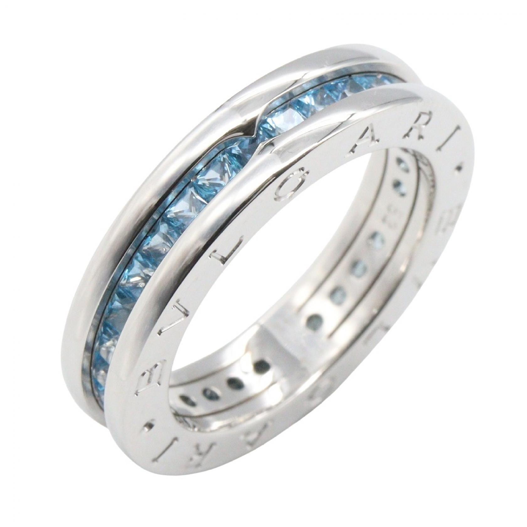 ブルガリ BVLGARI B-zero1 ビーゼロワン リング ブルートパーズ 1バンド リング・指輪 ジュエリー K18WG(ホワイトゴールド) メンズ レディース シルバー系 【中古】