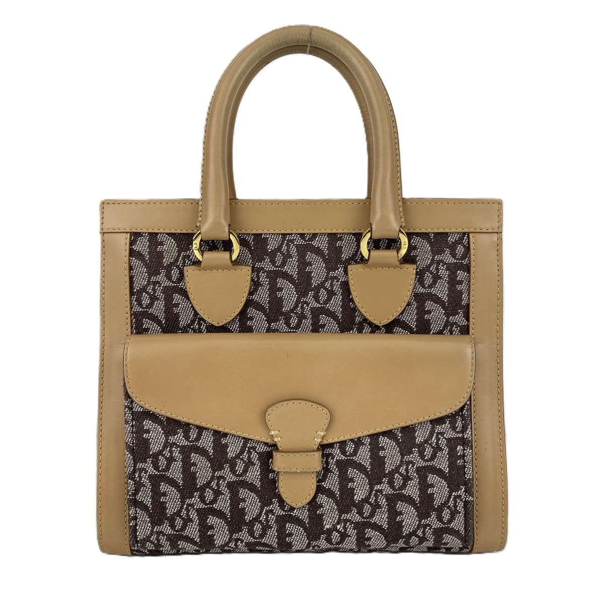 Christian Dior クリスチャンディオール トロッター キャンバス ハンドバッグ ベージュ ブラウン  レディース【中古】