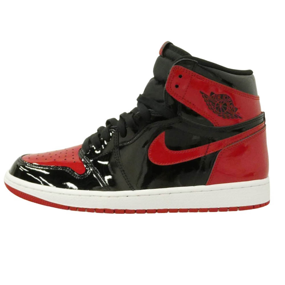 NIKE ナイキ 555088-063 Air Jordan 1 High OG Patent Bred エアジョーダン1 ハイ OG パテントブレッド スニーカー ブラック系 レッド系 27cm【新古品】【未使用】【中古】