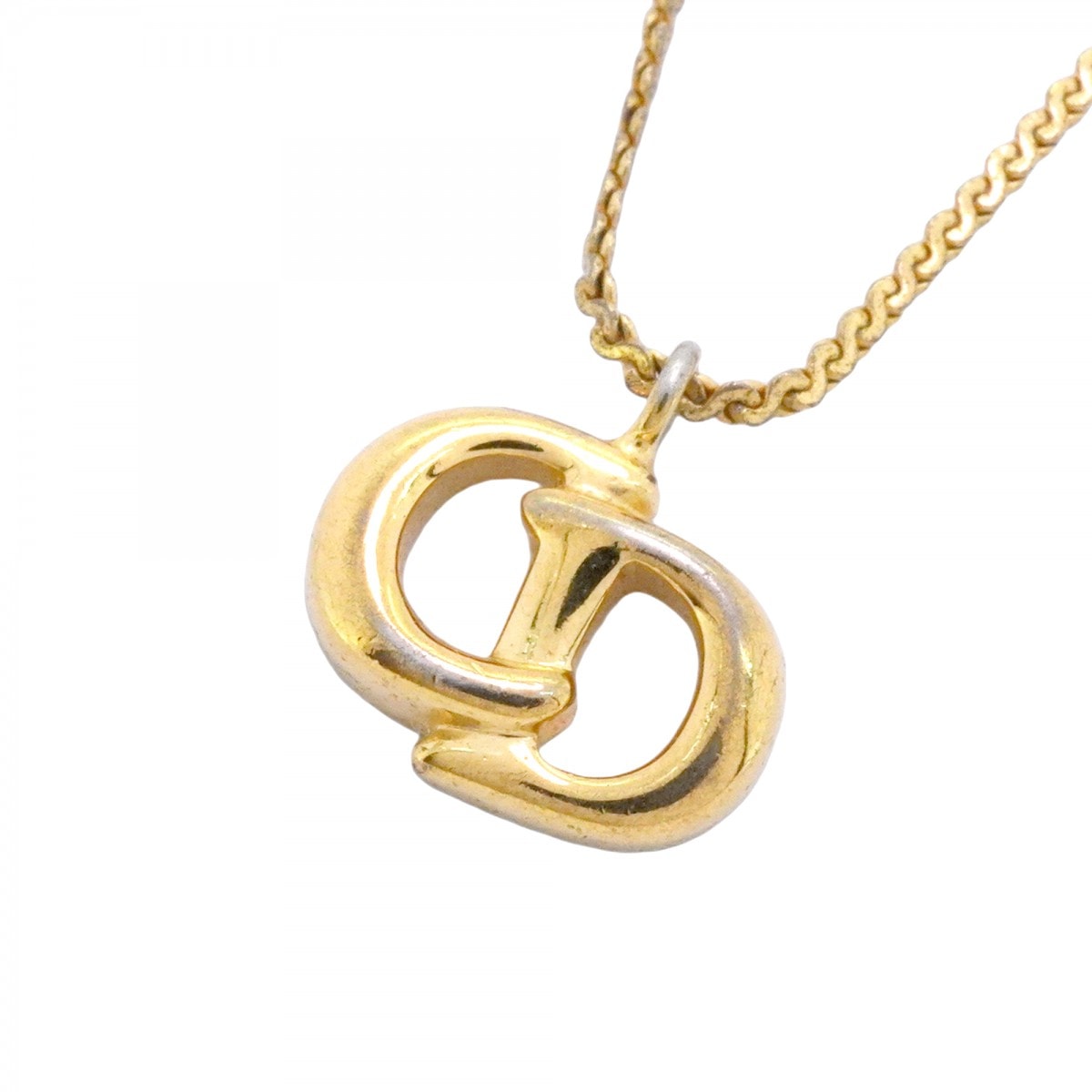 【6jcb0938-k】クリスチャンディオール ネックレス CDロゴ GPメッキ ゴールド【中古】レディース