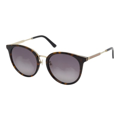 グッチ インターロッキングG シェリーライン アジアンフィット サングラス GG0204SK ブラック プラスチック レディース GUCCI 【中古】
