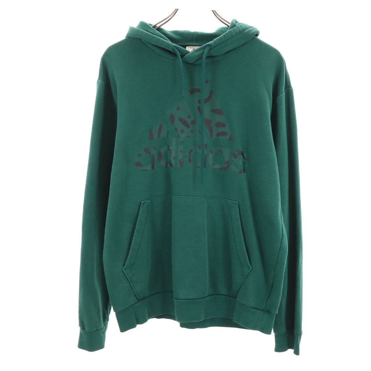 adidas アディダス 長袖 スウェットパーカー S グリーン 裏起毛