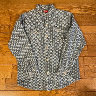 Supreme Monogram Denim Shirt "Blue"